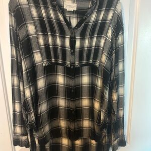 Denim & Supply Ralph Lauren Black and Cream Plaid Shirt